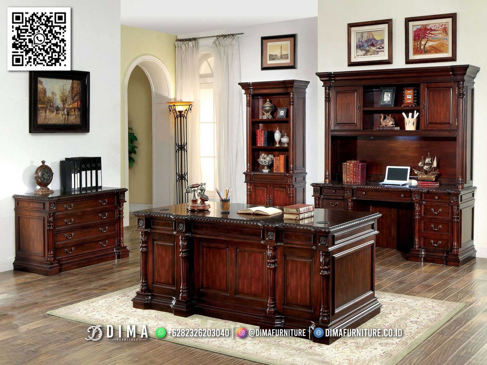 Set Meja Kantor Dima Royale – Klasik & Berkelas 34IM Set Meja Kantor Dima Royale – Klasik & Berkelas 34IM