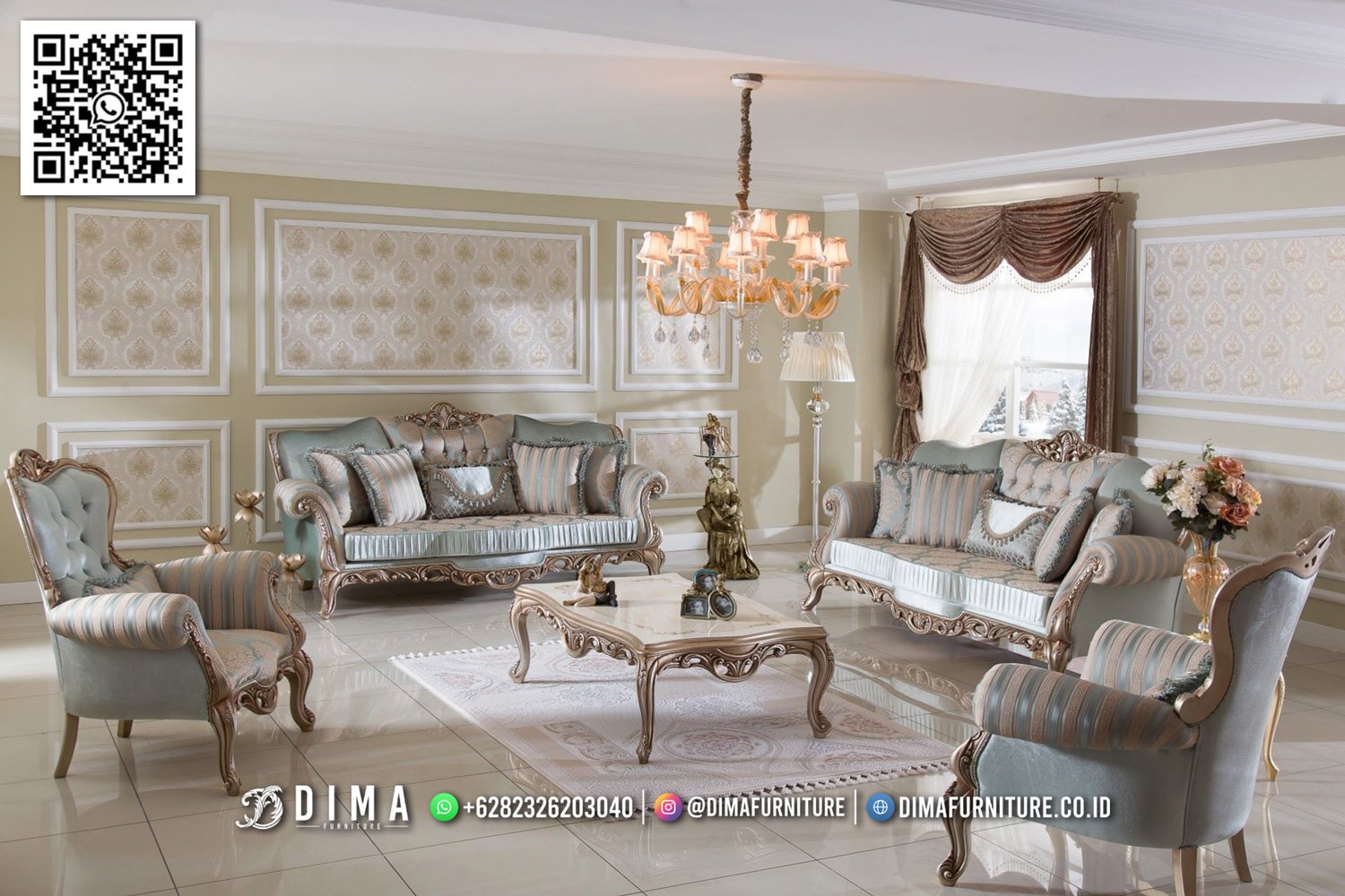 Sofa Ruang Tamu Mewah Klasik Alviano Elegan Terbaru 23IM Sofa Ruang Tamu Mewah Klasik Alviano Elegan Terbaru 23IM