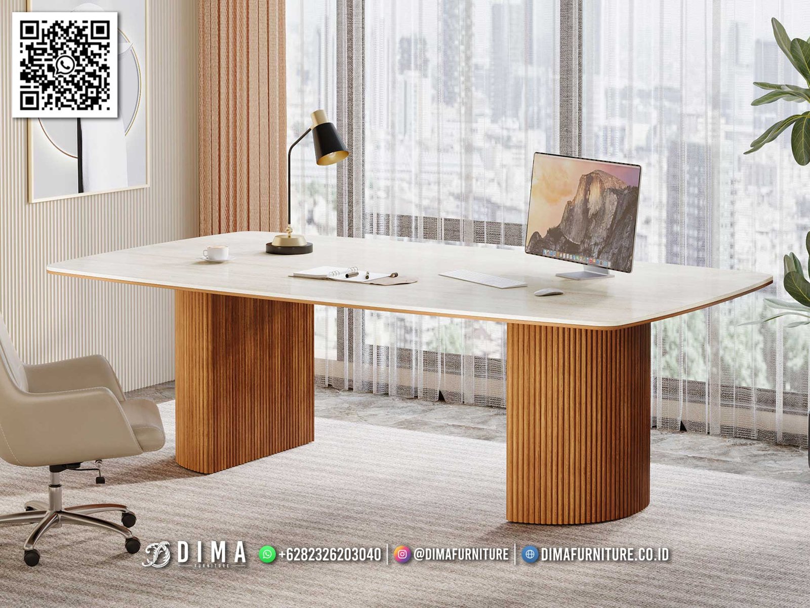 Meja Kerja Mewah Margareth Gaya Modern Finishing Halus 54FI Meja Kerja Mewah Margareth Gaya Modern Finishing Halus 54FI