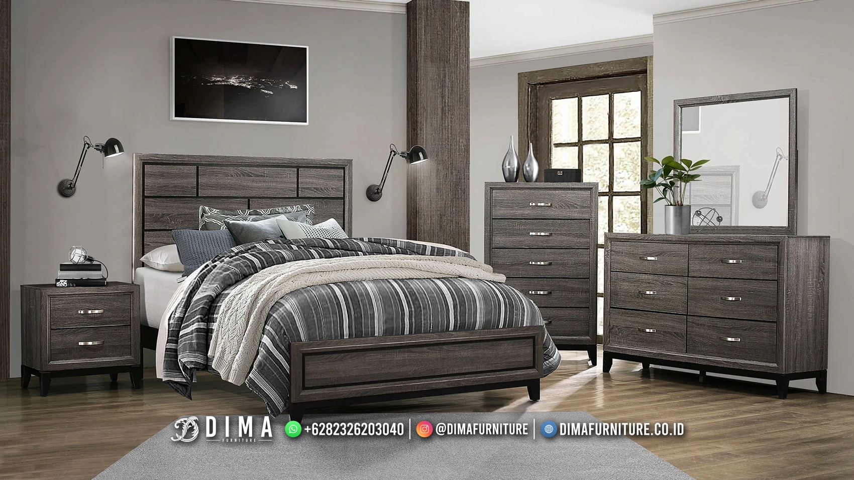 Set Kamar Tidur Minimalis Modern Premium Quality 71IM Set Kamar Tidur Minimalis Modern Premium Quality 71IM