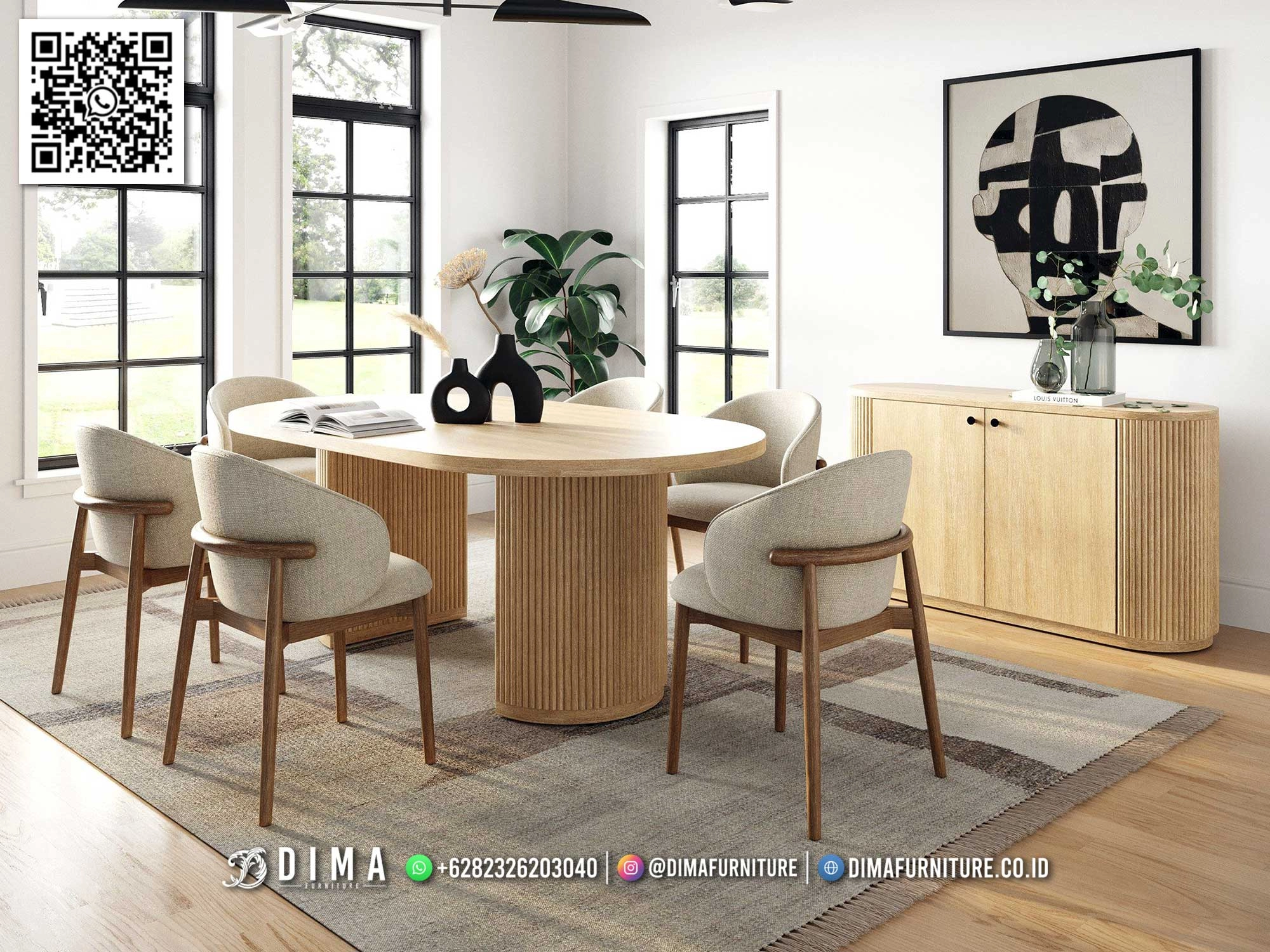 Set Meja Makan Minimalis Modern Kayu Oak Kalista 74IM Set Meja Makan Minimalis Modern Kayu Oak Kalista 74IM