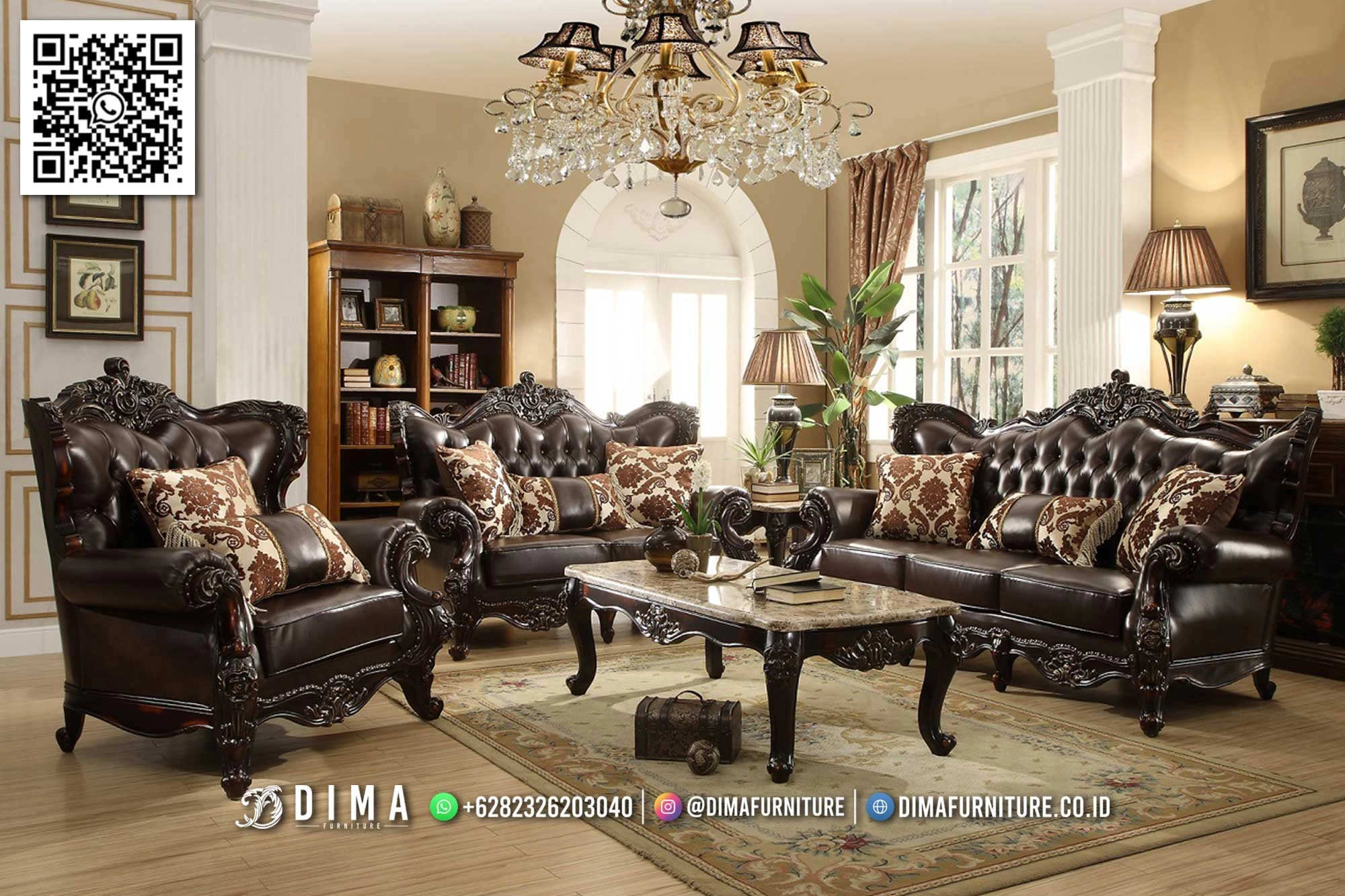 Sofa Ruang Tamu Jepara Naomi Brown – Klasik Premium 68IM Sofa Ruang Tamu Jepara Naomi Brown – Klasik Premium 68IM