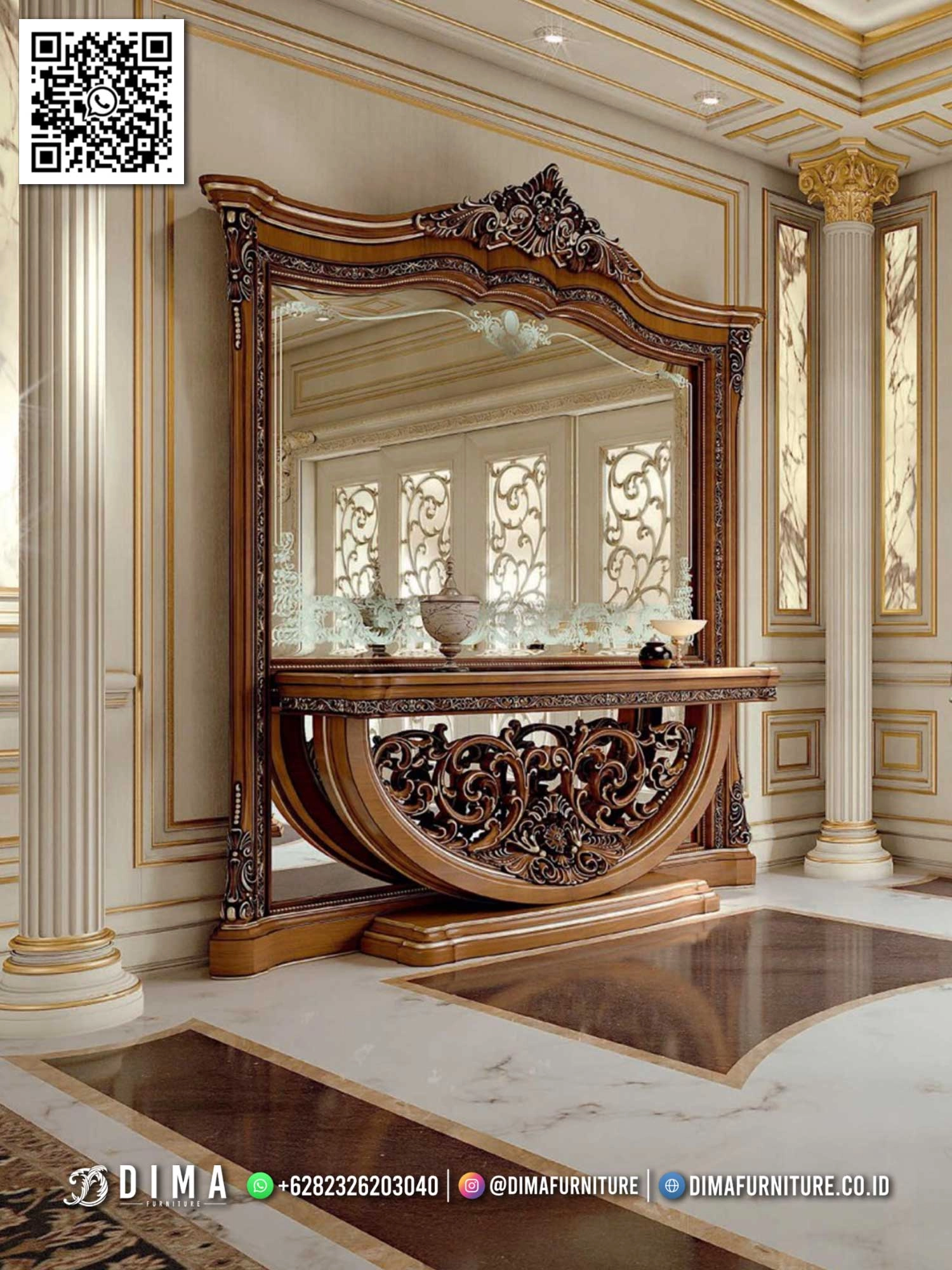 Meja Konsol Ukir Mewah Royal Veronica Premium 146IM Meja Konsol Ukir Mewah Royal Veronica Premium 146IM