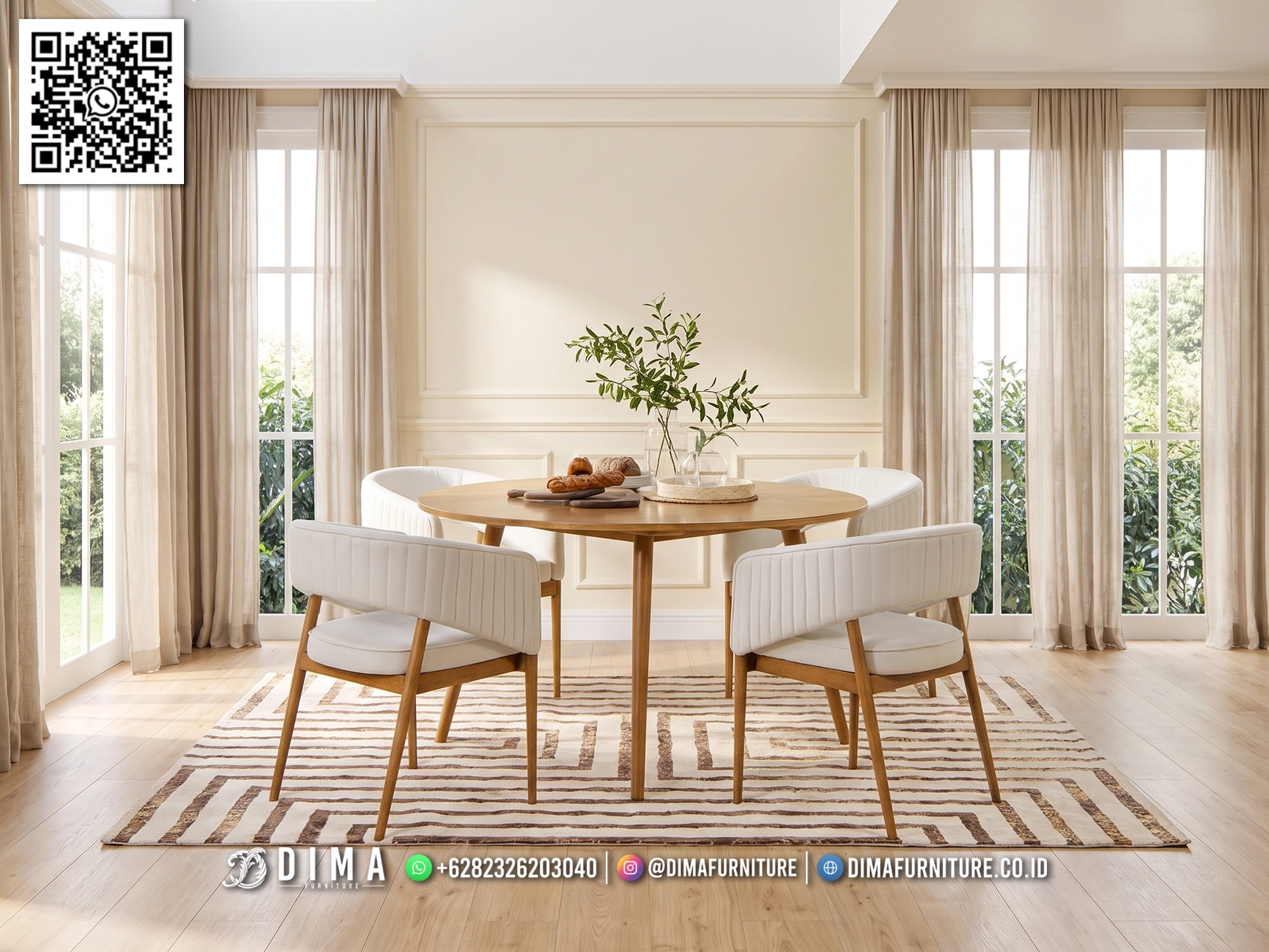 Meja Kursi Makan Modern Jati 213IM Meja Kursi Makan Modern Jati 213IM